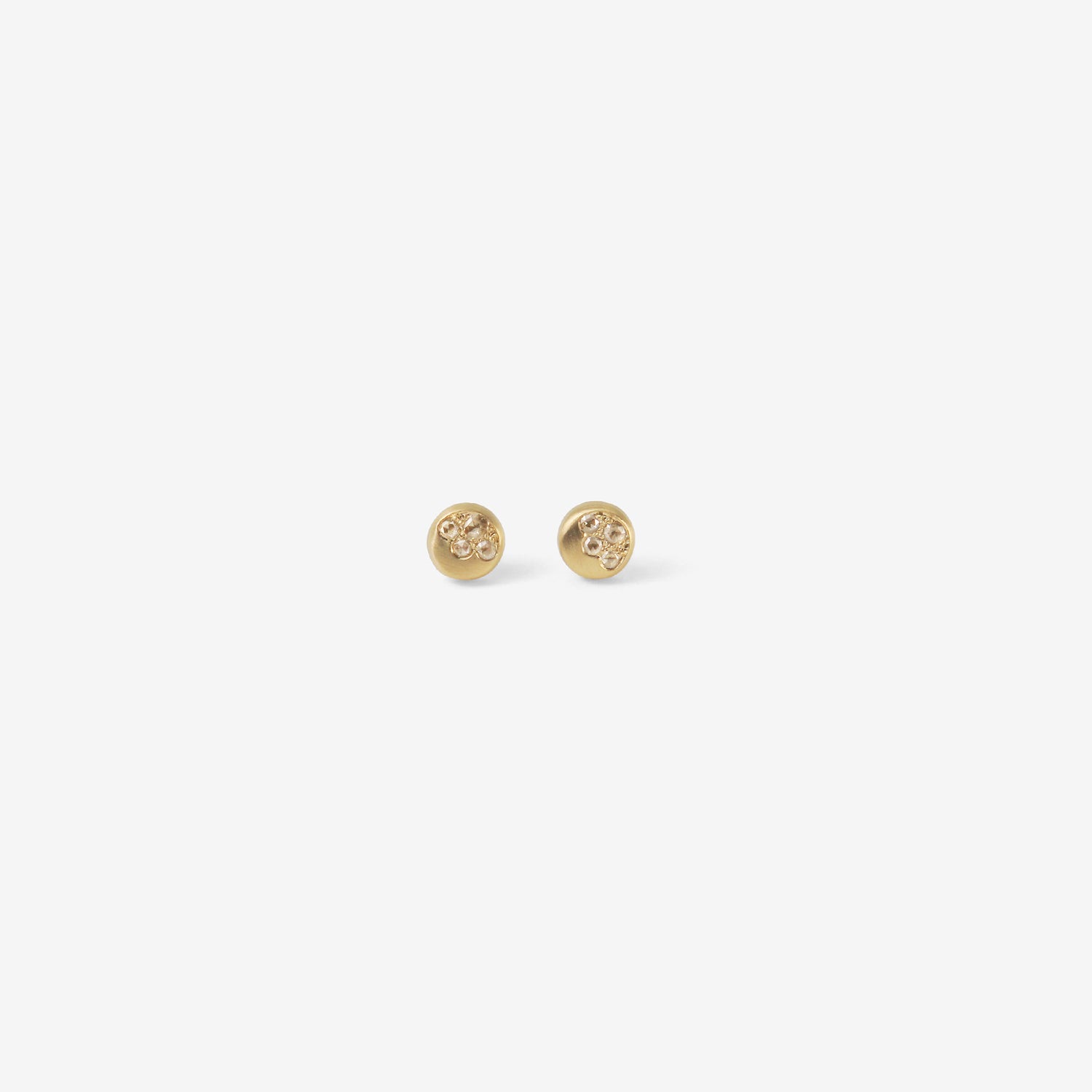 NICOLE LANDAW 14K SMALL SNOWY LEDGE STUDS WITH DIAMONDS, .12CT