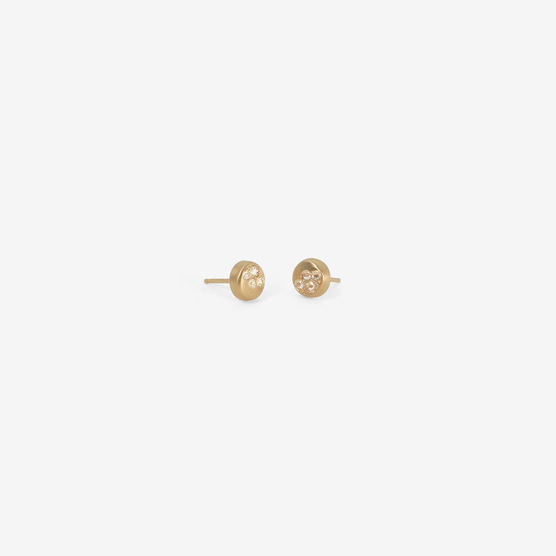 NICOLE LANDAW 14K SMALL SNOWY LEDGE STUDS WITH DIAMONDS, .12CT