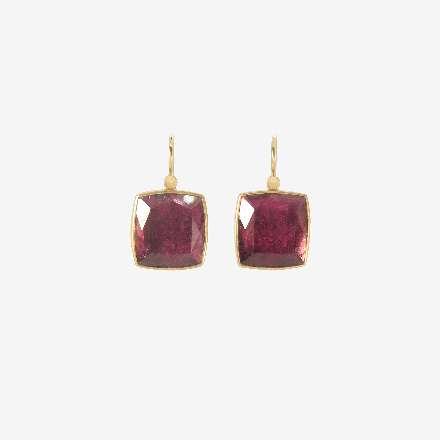 LOLA BROOKS 18K & SQUARE PINK TOURMALINE EARRINGS, 15.88CT