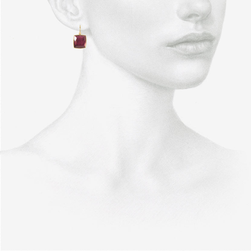 LOLA BROOKS 18K & SQUARE PINK TOURMALINE EARRINGS, 15.88CT