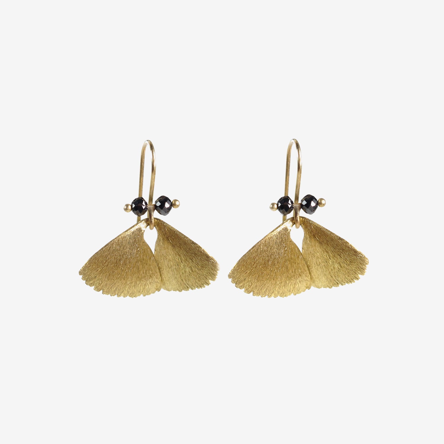 TED MUEHLING 18K YELLOW GOLD & BLACK DIAMOND MOTH WINGS
