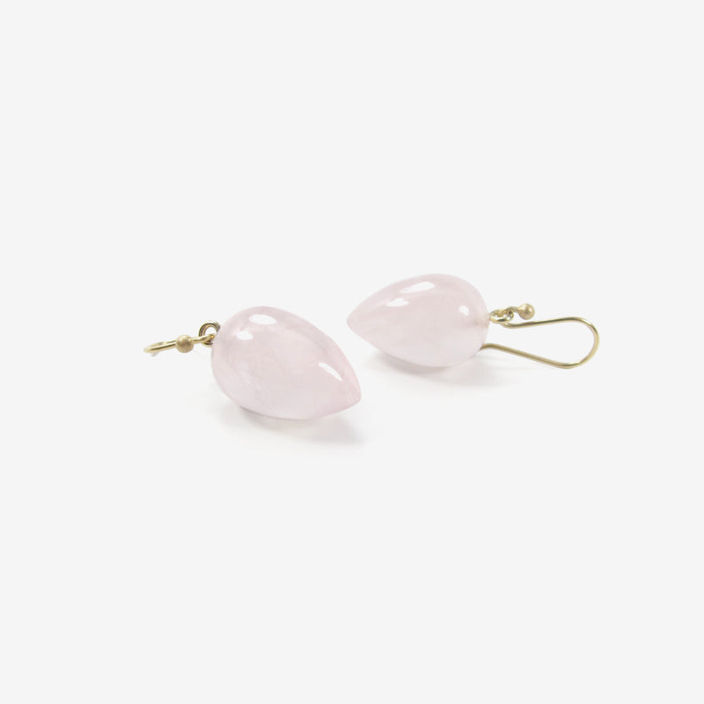 TED MUEHLING 14K & ROSE QUARTZ ACORNS