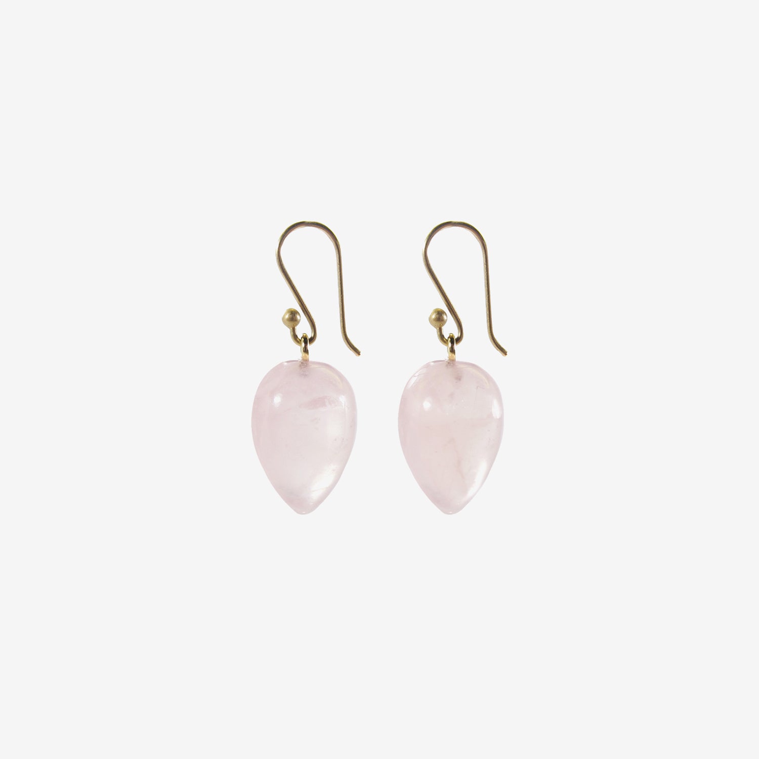 TED MUEHLING 14K & ROSE QUARTZ ACORNS