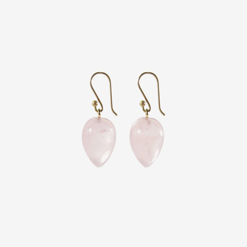 TED MUEHLING 14K & ROSE QUARTZ ACORNS