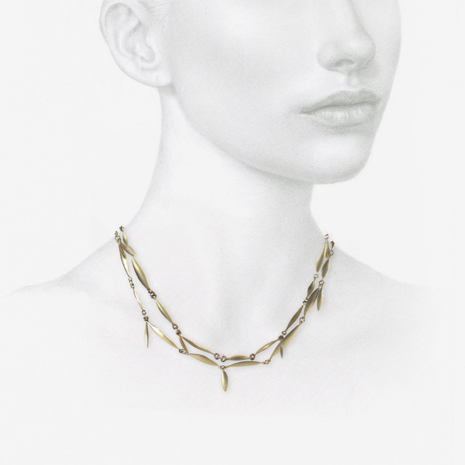 TED MUEHLING 10K APPLESEED NECKLACE