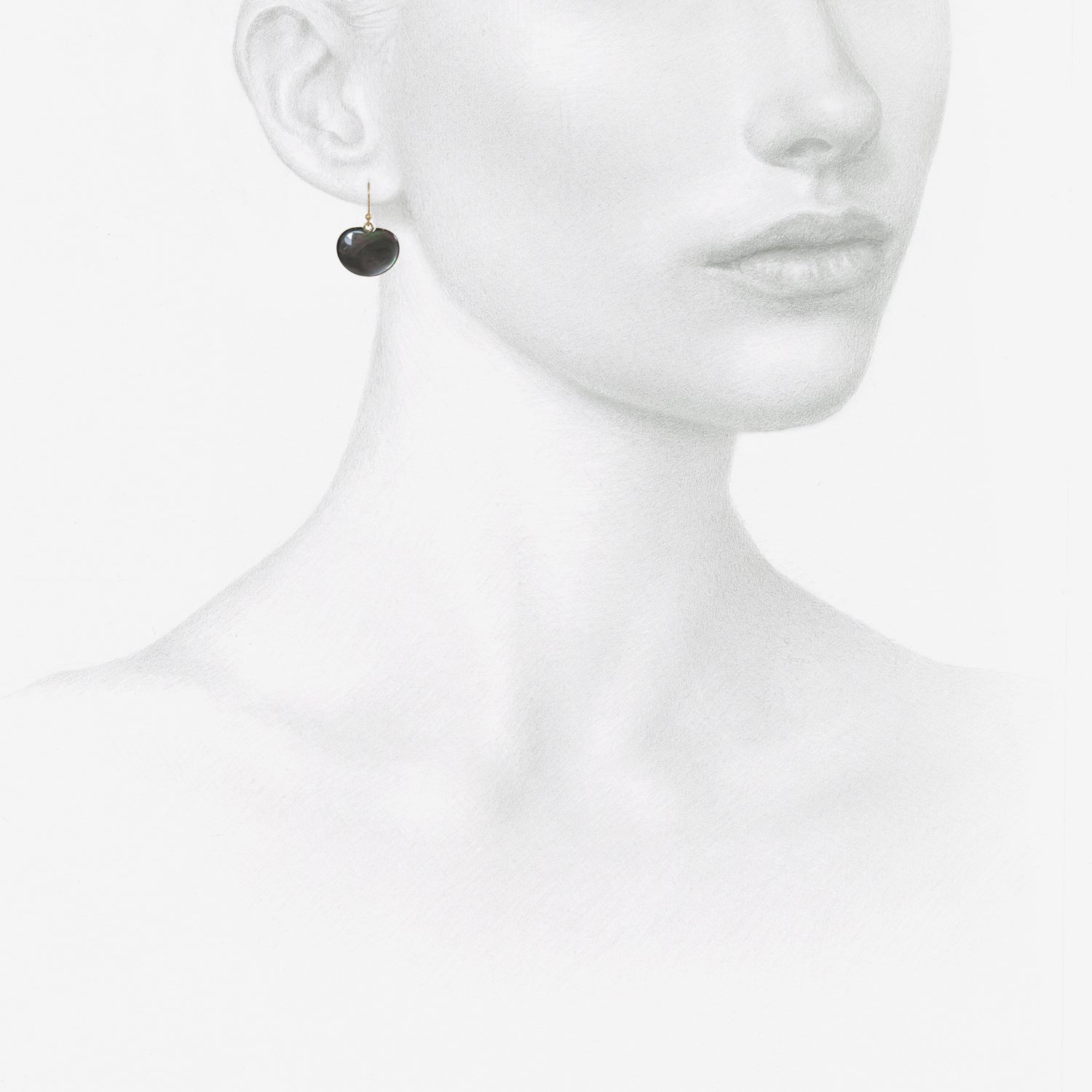 TED MUEHLING 14K & BLACK MOTHER-OF-PEARL LILY PADS