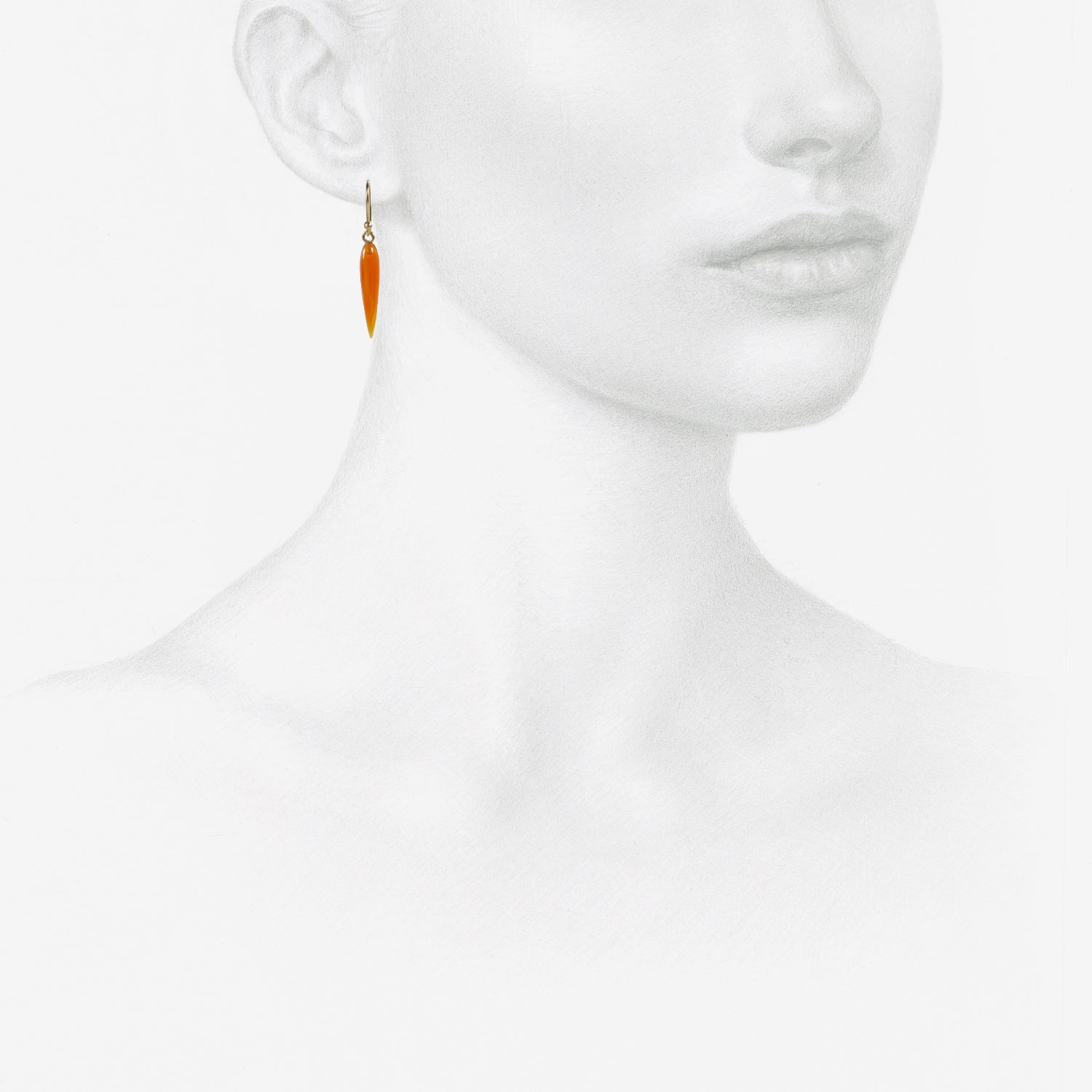 TED MUEHLING 14K & CARNELIAN RICE