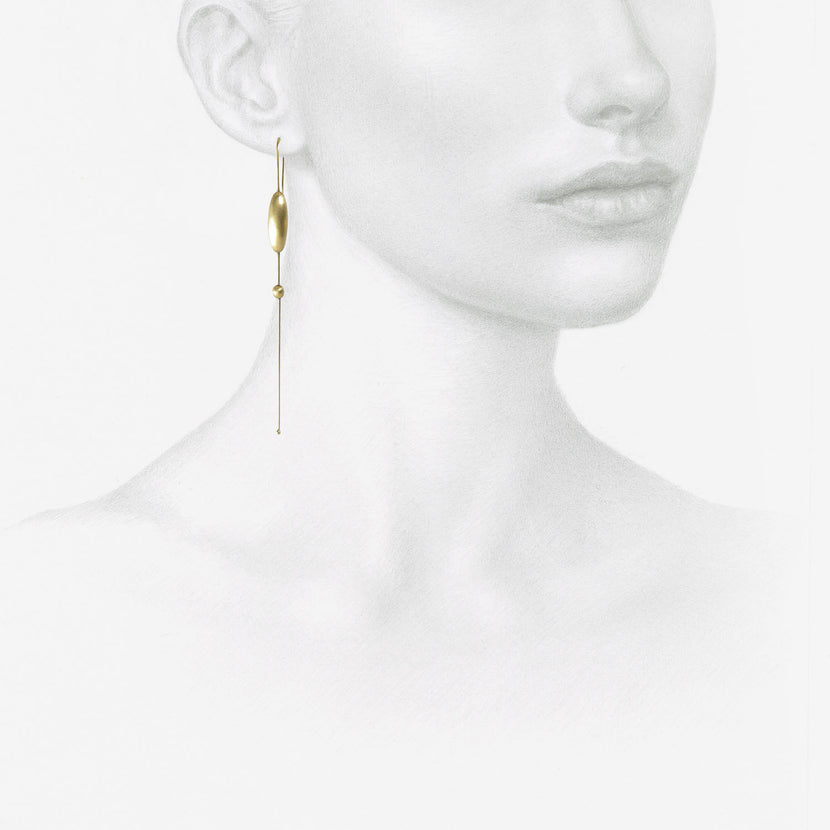 TED MUEHLING 14K SIMPLE LONG EGG CHAINS