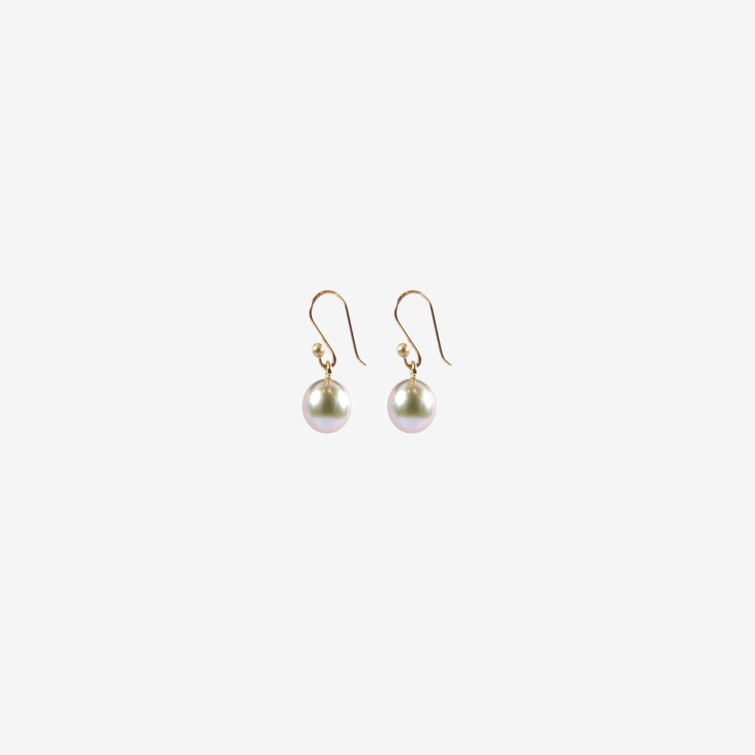 TED MUEHLING 14K & SMALL GREY PEARL EARRINGS