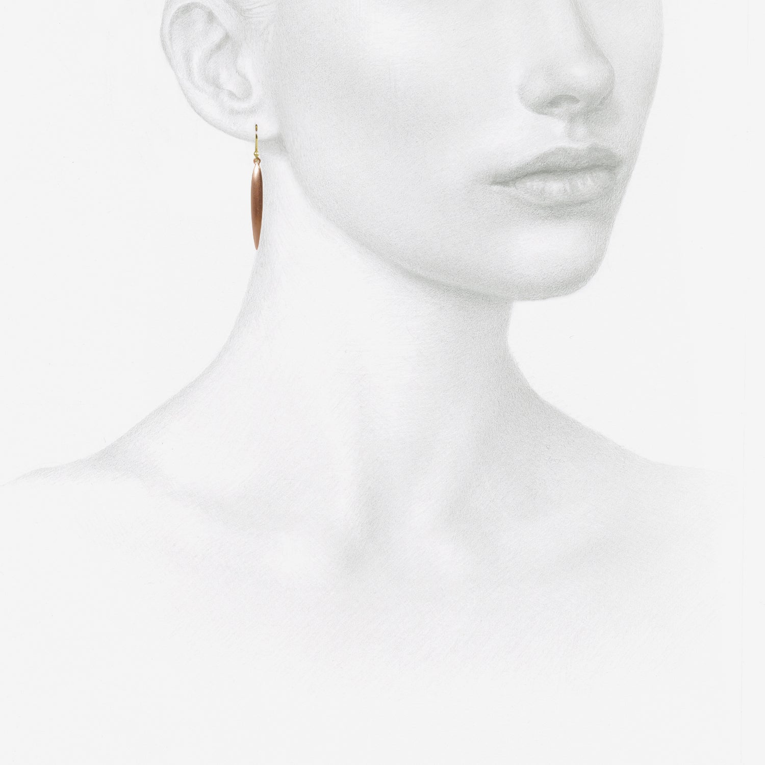 TED MUEHLING 18K PINK GOLD PLATED LARGE RICE