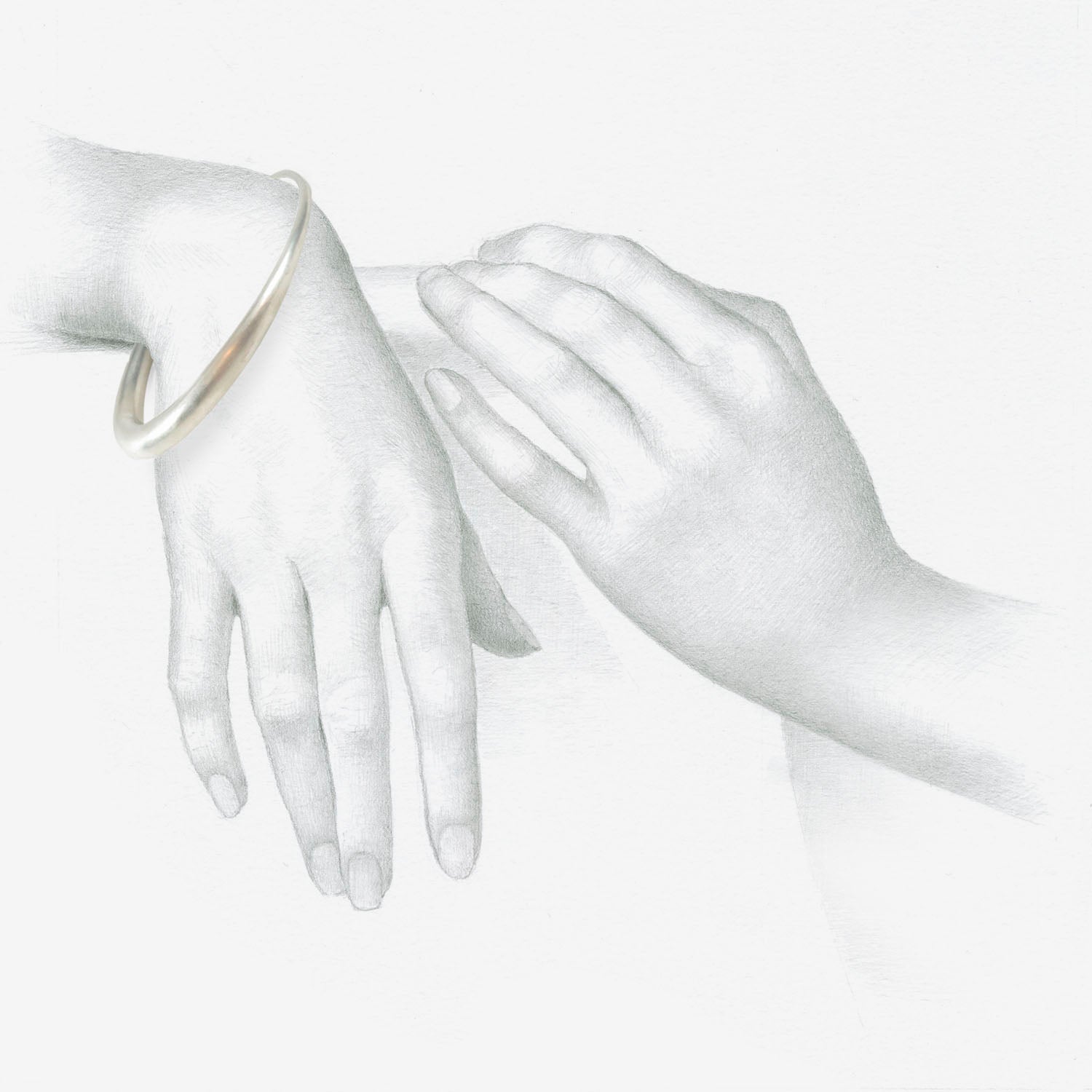 TED MUEHLING STERLING SILVER OVAL BANGLE