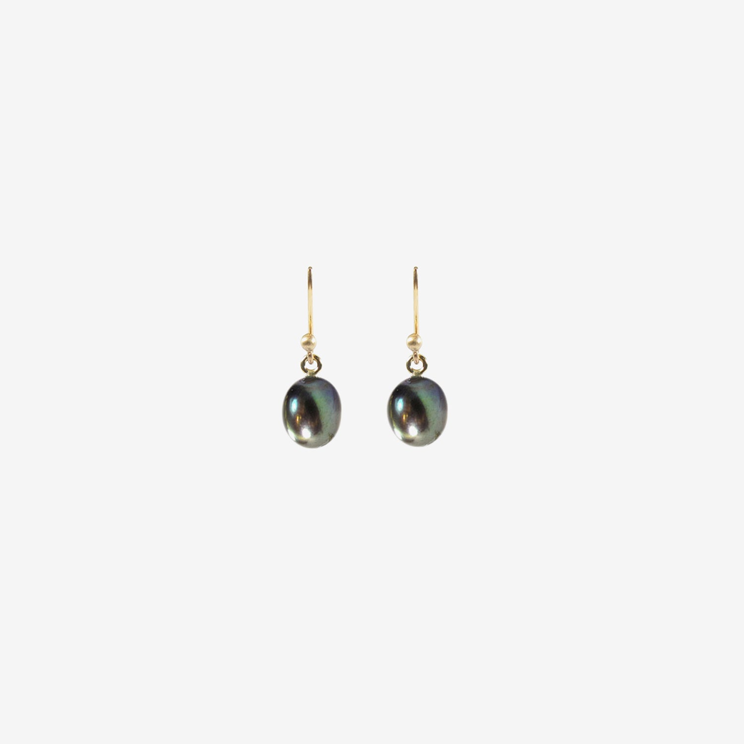 TED MUEHLING 14K & SMALL BLACK PEARL EARRINGS