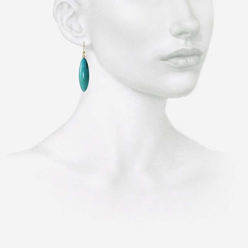 TED MUEHLING 14K & TURQUOISE LONG BERRIES