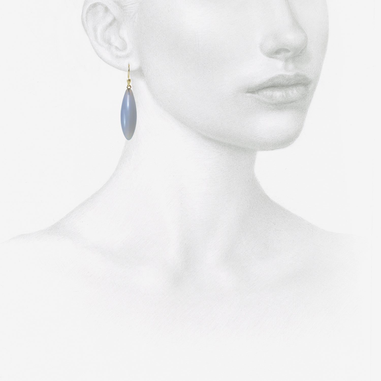 TED MUEHLING 14K & BLUE CHALCEDONY LONG BERRIES