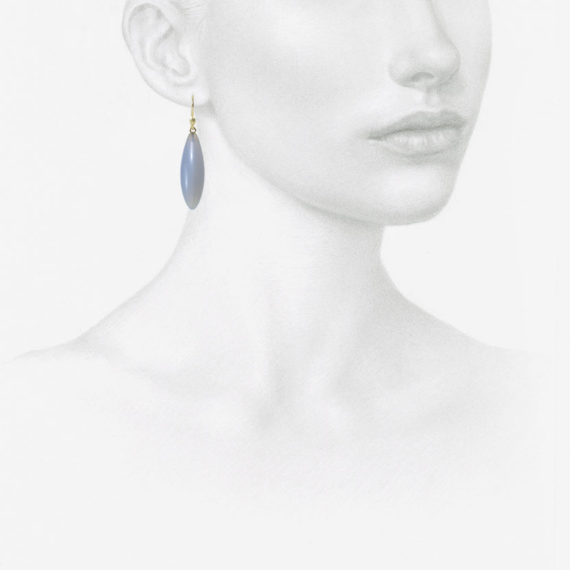 TED MUEHLING 14K & BLUE CHALCEDONY LONG BERRIES