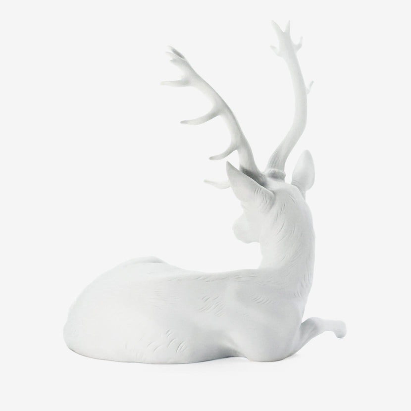 NYMPHENBURG WHITE BISQUE LYING STAG