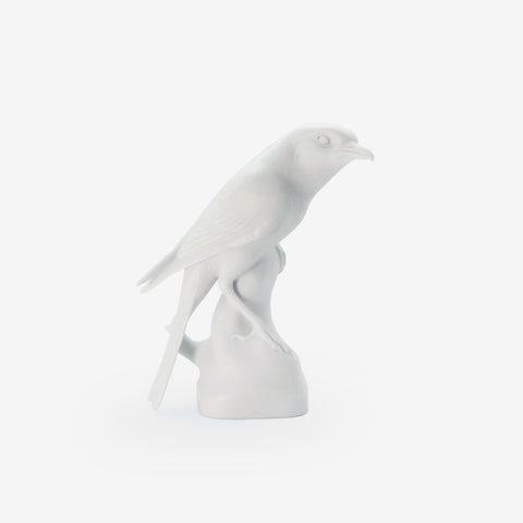 NYMPHENBURG WHITE BISQUE PORCELAIN SHRIKE