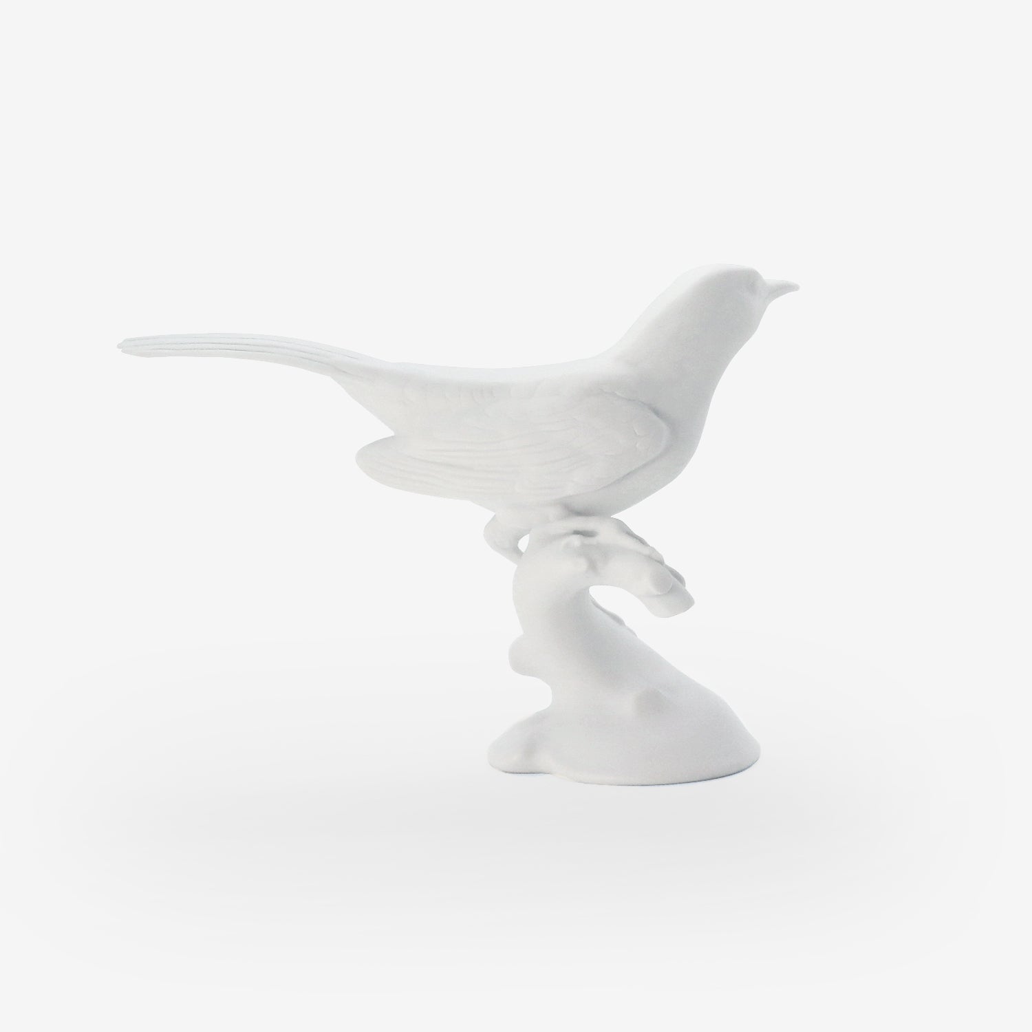 NYMPHENBURG WHITE BISQUE PORCELAIN BLACKBIRD