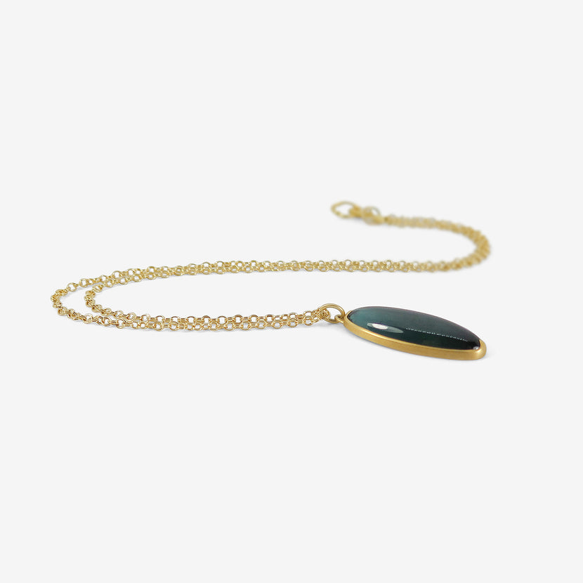 GABRIELLA KISS 18K & OVAL BLUE TOURMALINE PENDANT