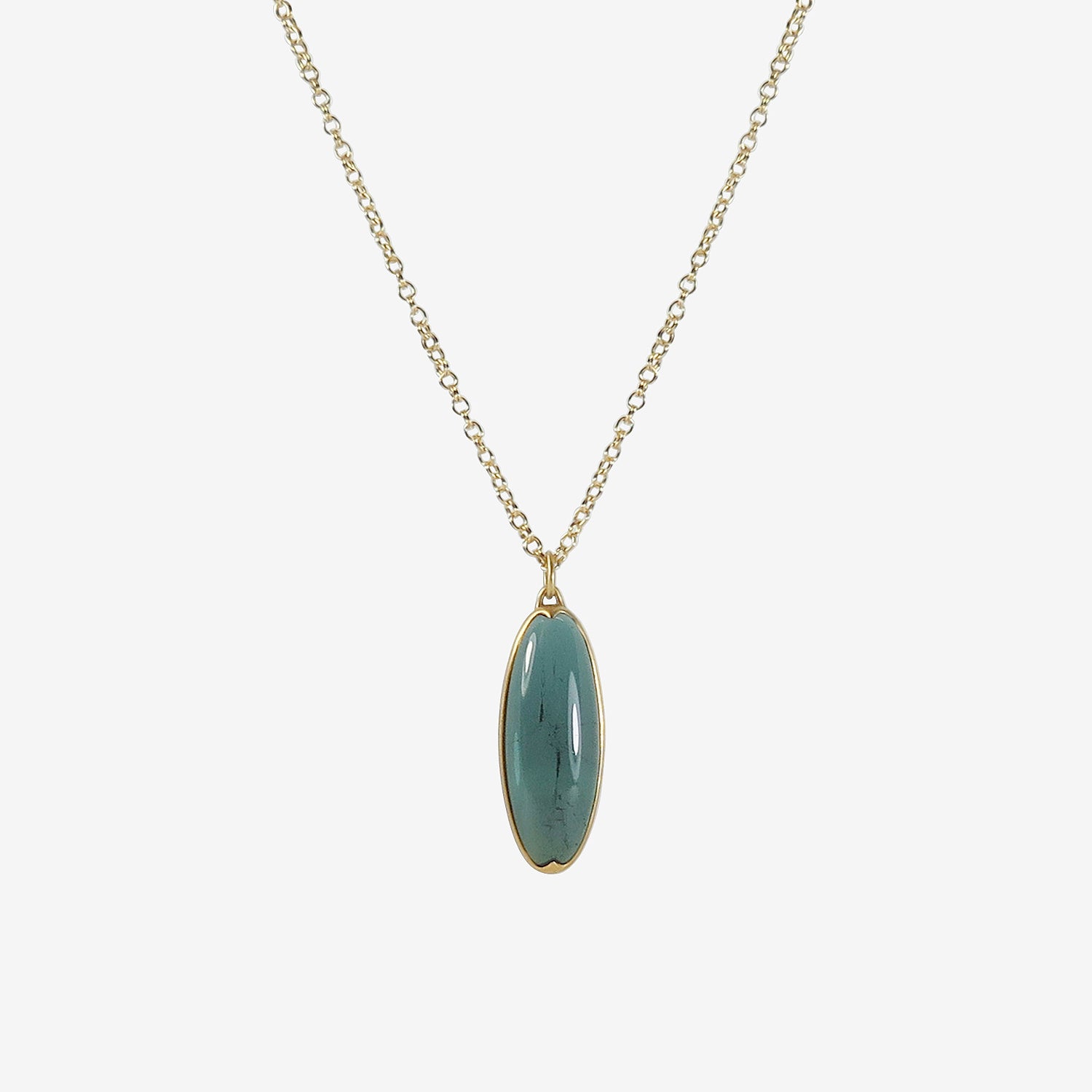 GABRIELLA KISS 18K & OVAL BLUE TOURMALINE PENDANT
