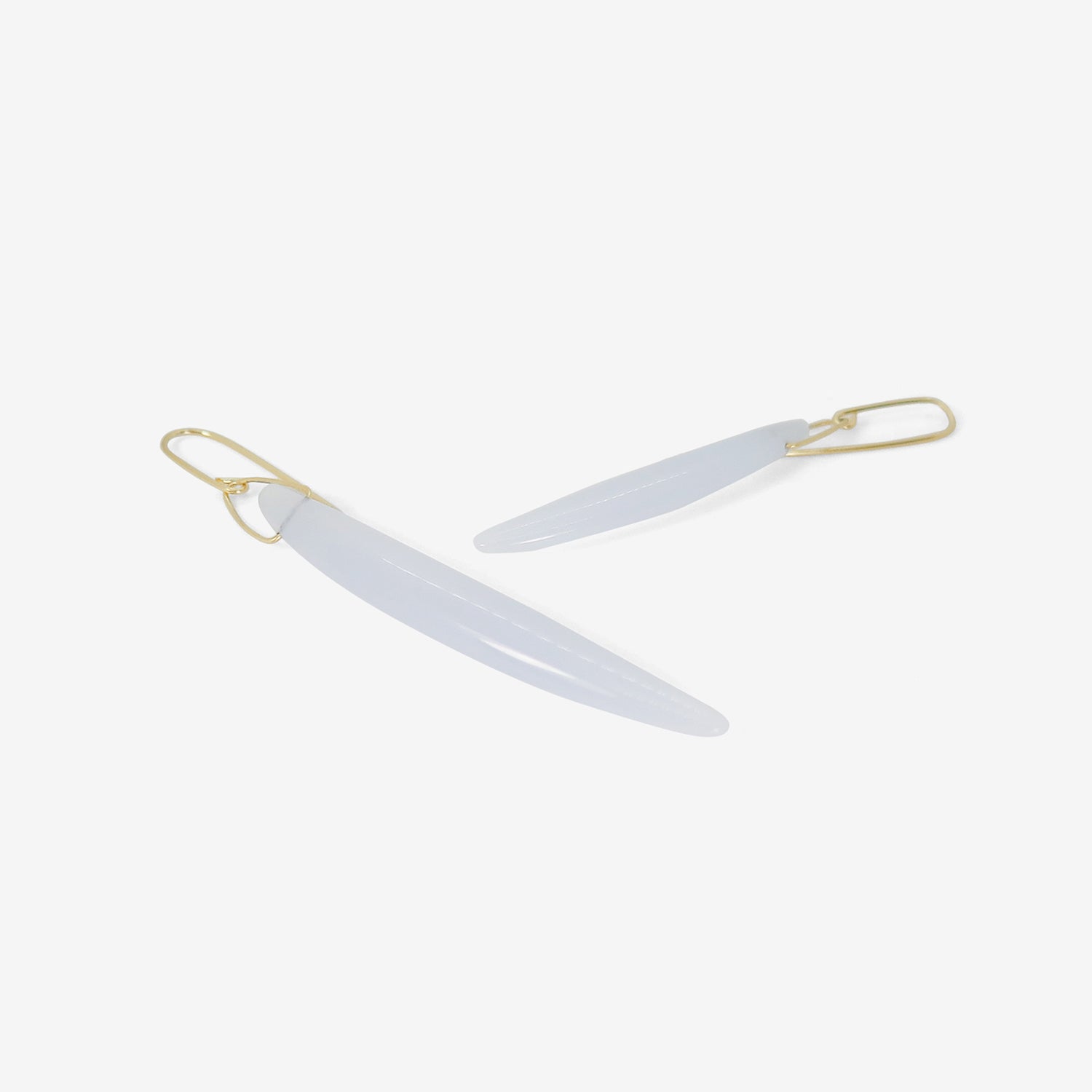 GABRIELLA KISS 14K & BLUE CHALCEDONY BEAN EARRINGS