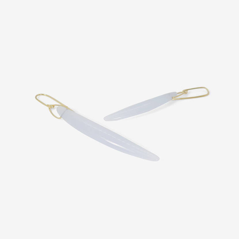 GABRIELLA KISS 14K & BLUE CHALCEDONY BEAN EARRINGS