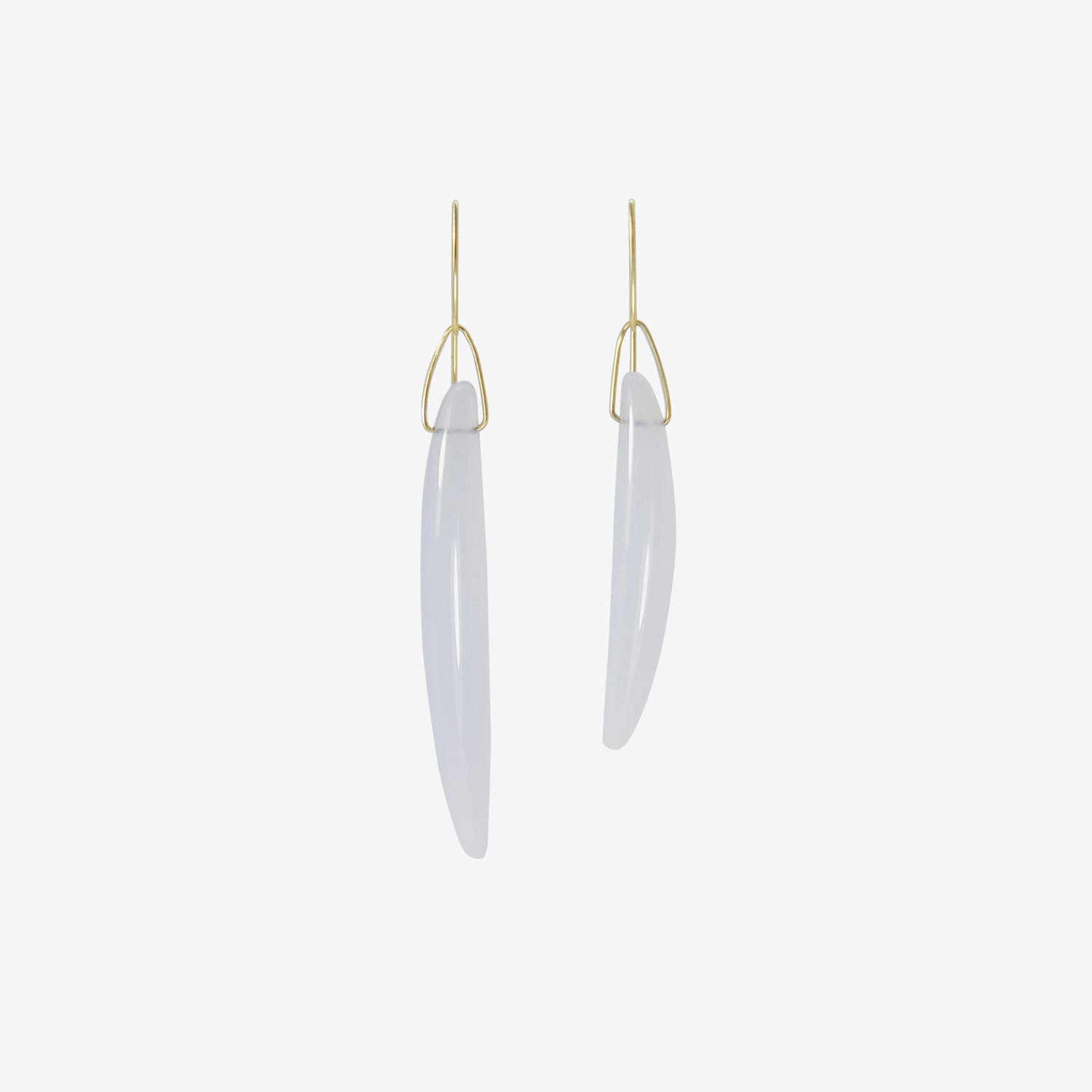 GABRIELLA KISS 14K & BLUE CHALCEDONY BEAN EARRINGS
