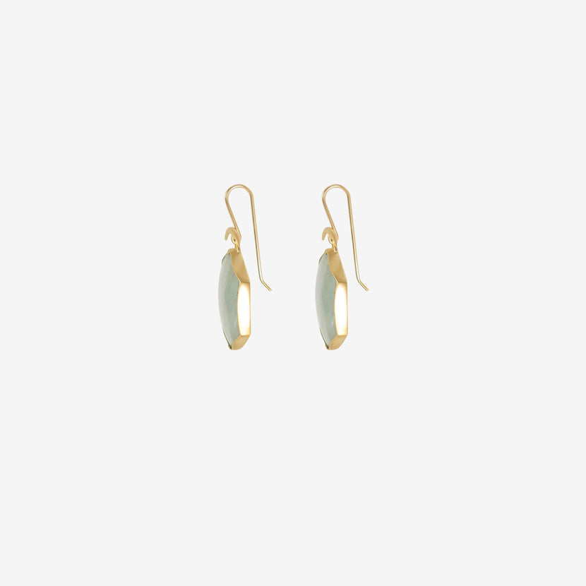 GABRIELLA KISS 18K & HEXAGONAL AQUAMARINE EARRINGS