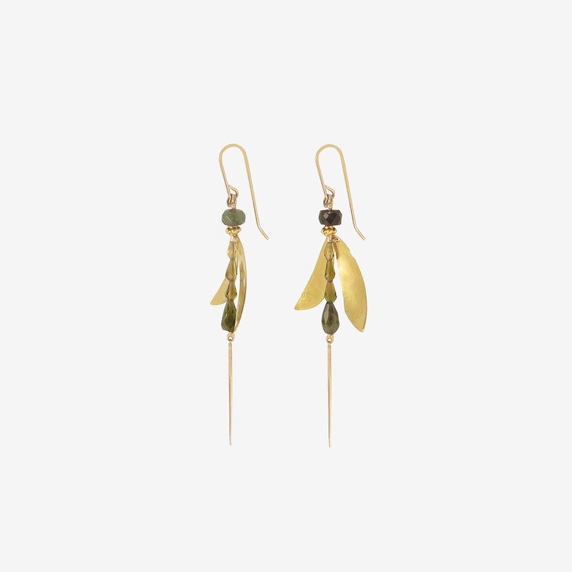 GABRIELLA KISS 18K & TOURMALINE SMALL DAMSELFLY EARRINGS