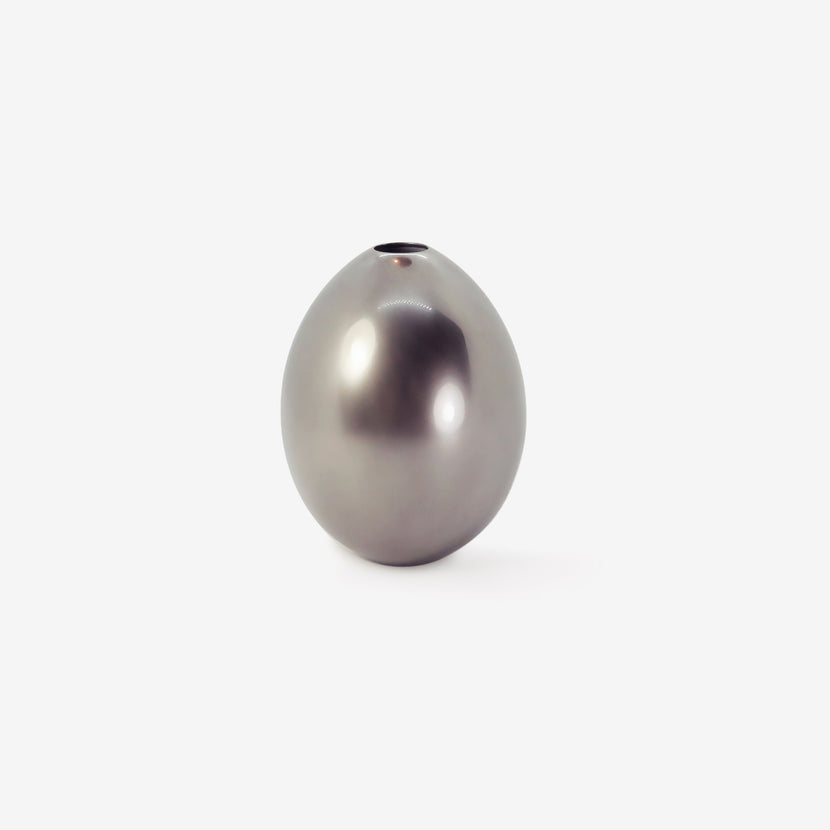 TED MUEHLING SMALL PLATINUM GOOSE EGG VASE