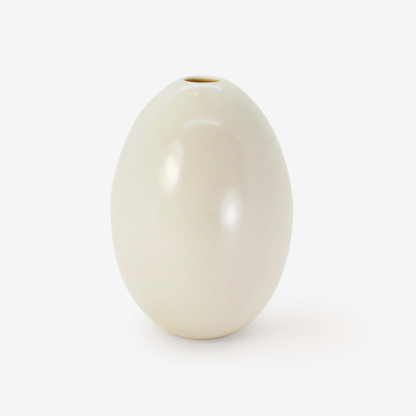 TED MUEHLING MATTE GREIGE GLAZED SMALL EGG VASE