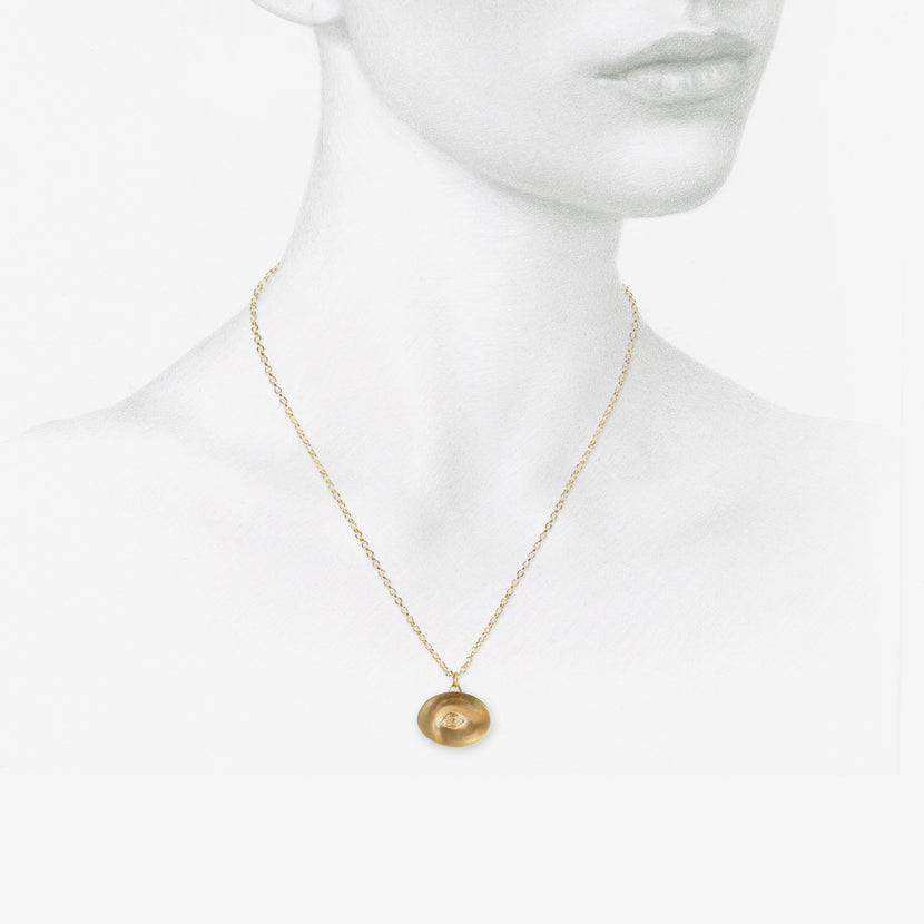 GABRIELLA KISS 14K LARGE EYE LOVE TOKEN NECKLACE