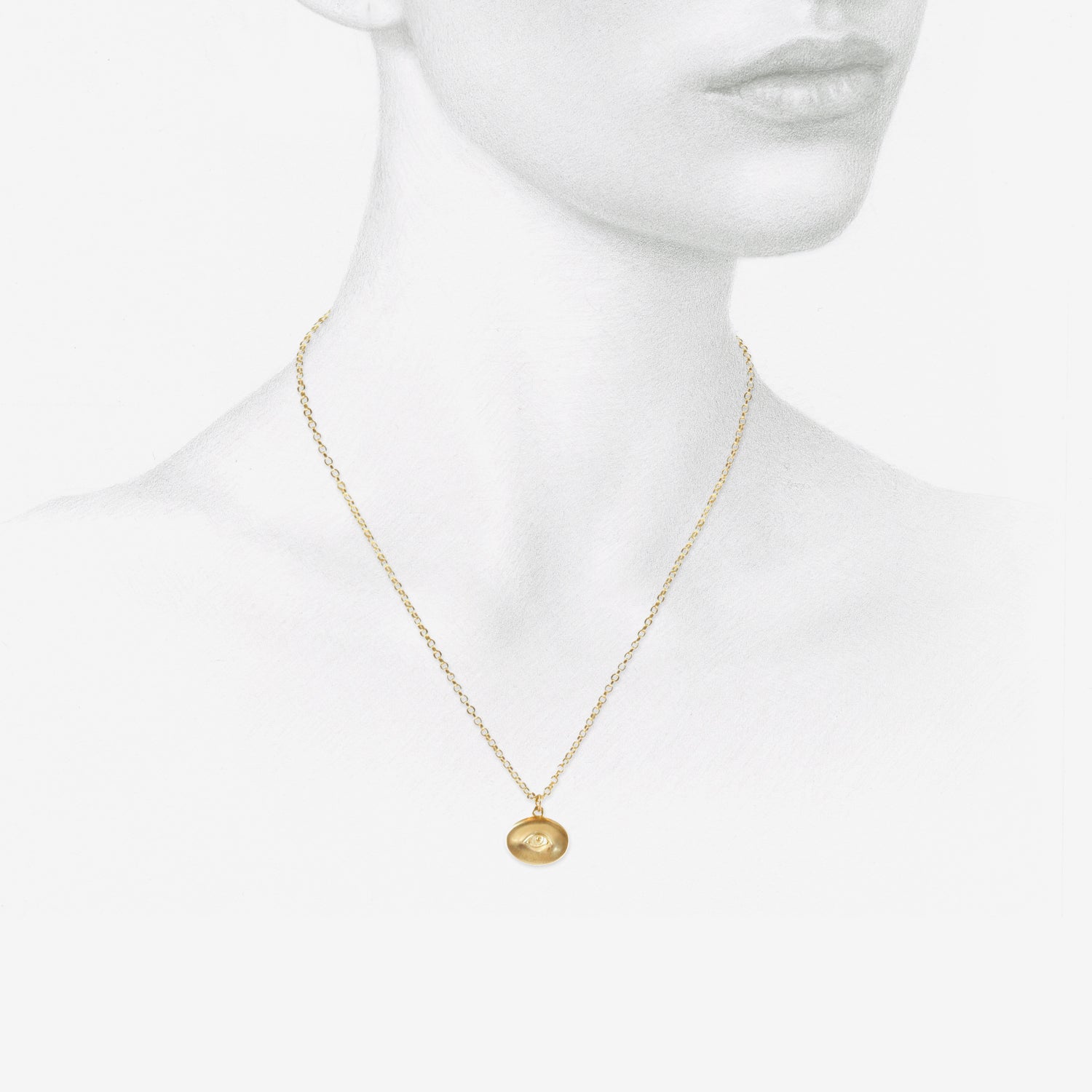 GABRIELLA KISS 14K SMALL EYE LOVE TOKEN PENDANT