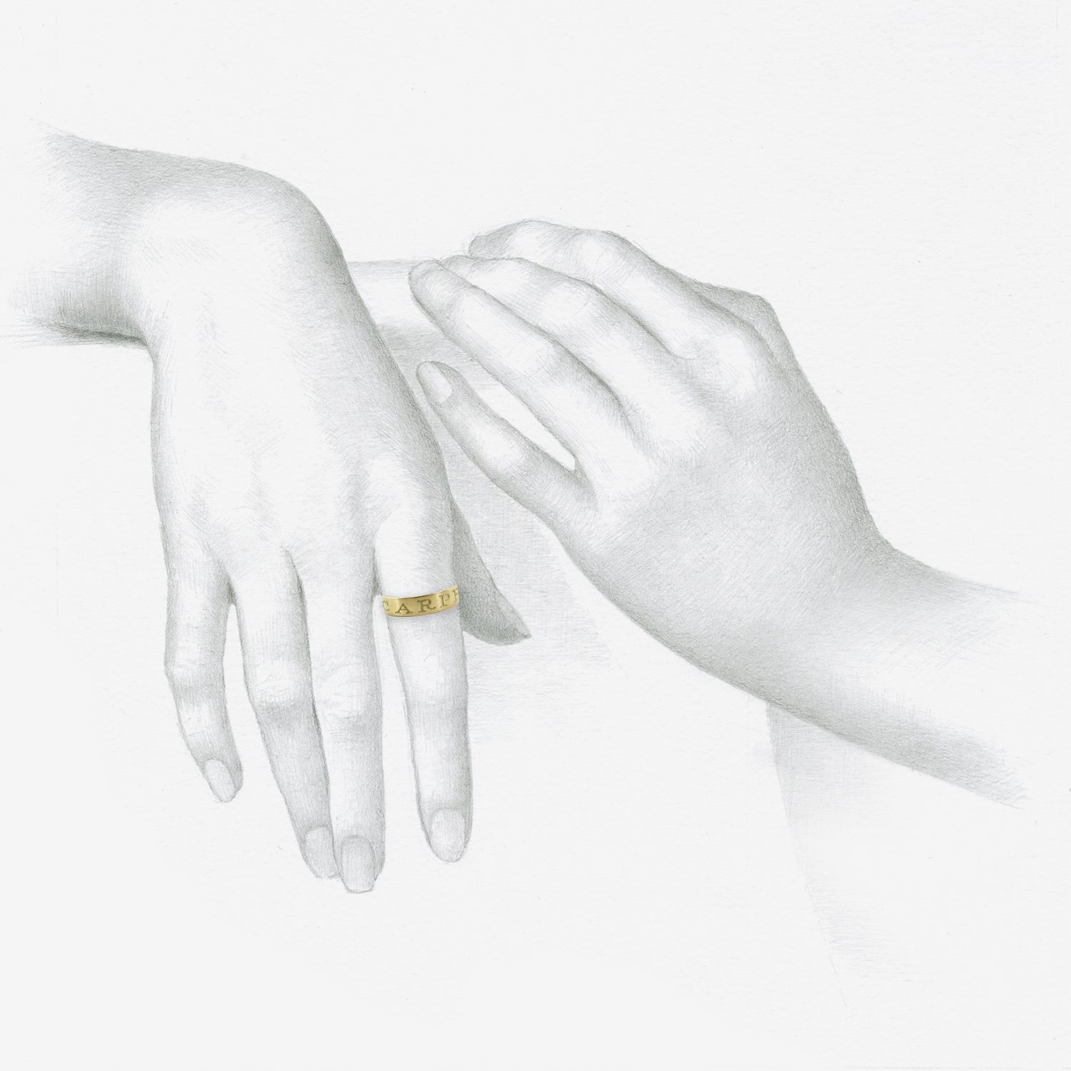 GABRIELLA KISS 18K LATIN INSCRIPTION BAND – ‘CARPE DIEM’ – SEIZE THE DAY