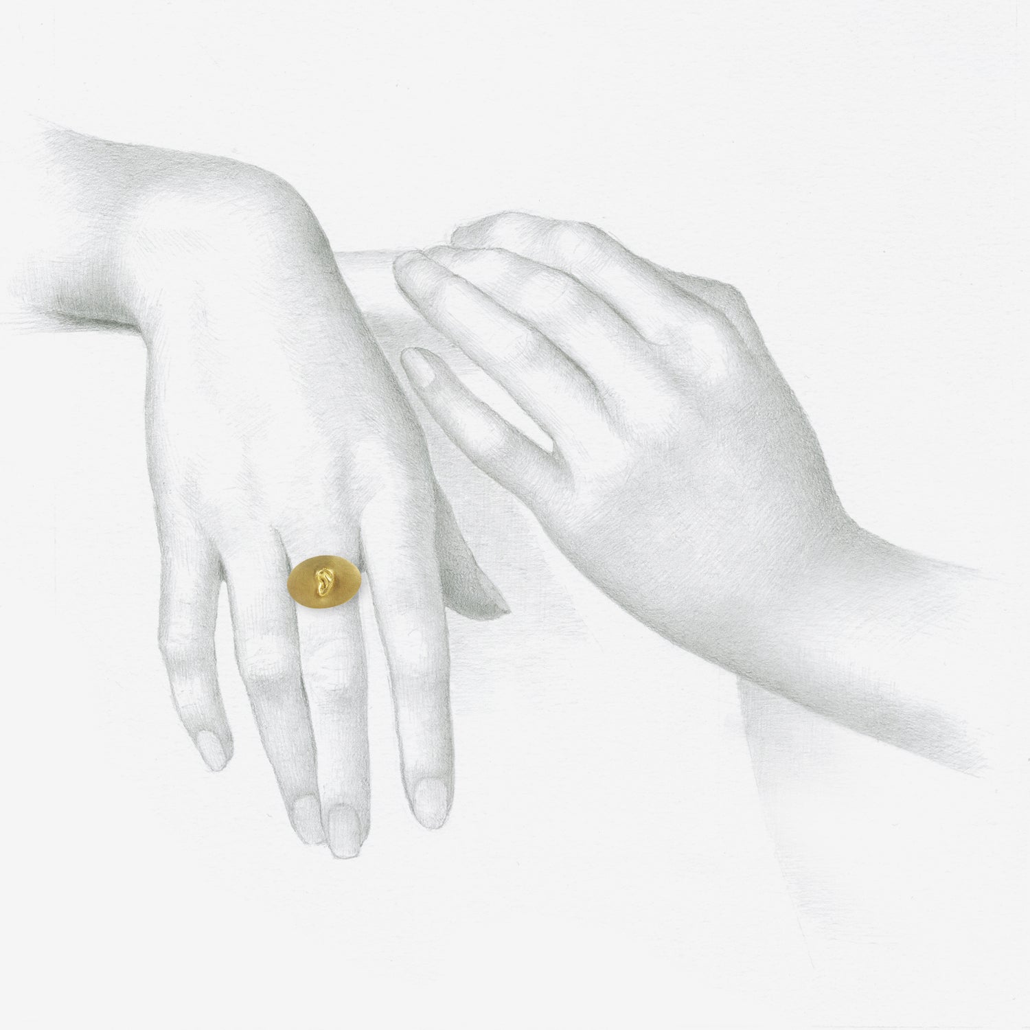 GABRIELLA KISS 18K LOVE TOKEN RING – “AUSCULTARE” – TO LISTEN