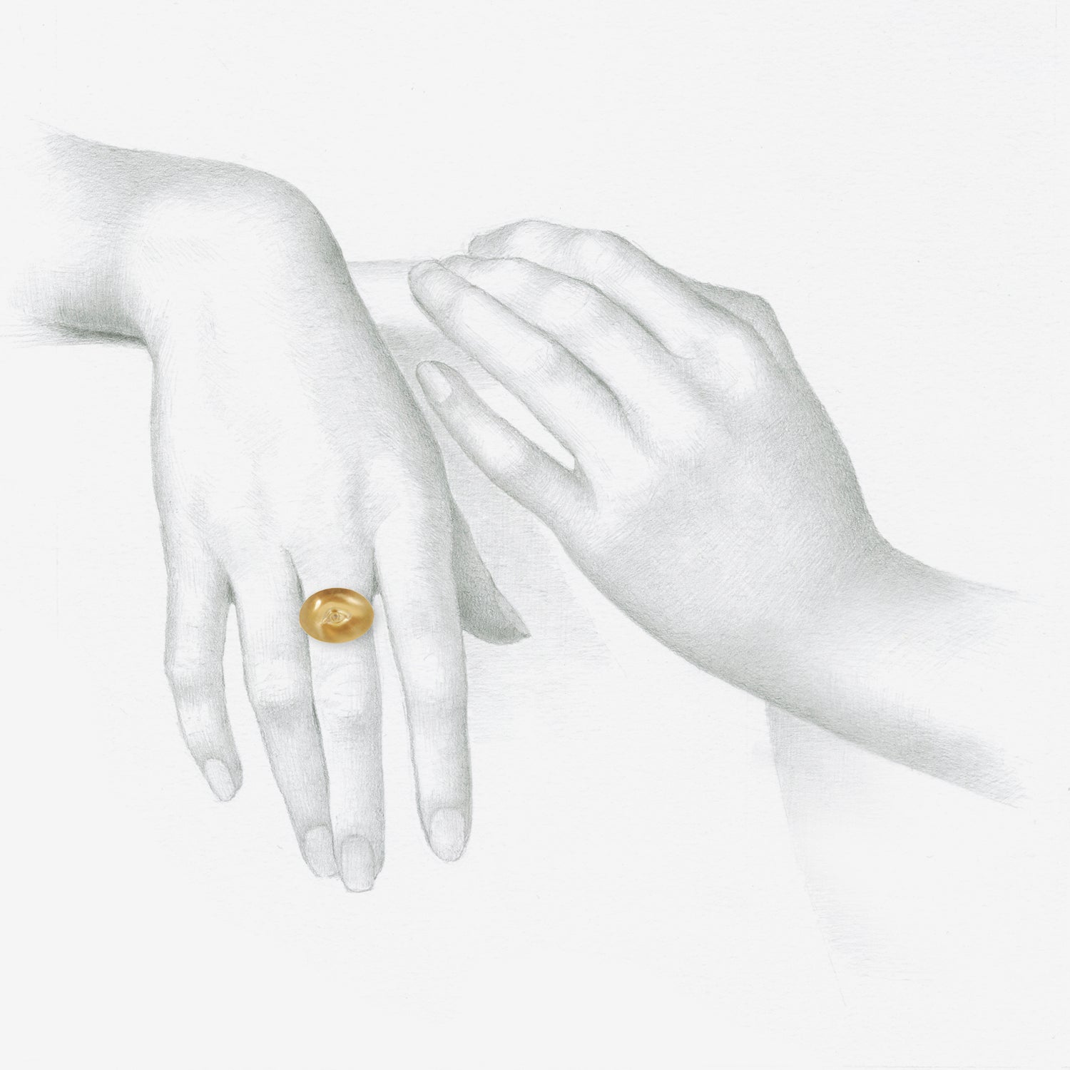 GABRIELLA KISS 18K LOVE TOKEN EYE RING – “INVIGILARE” – TO WATCH OVER