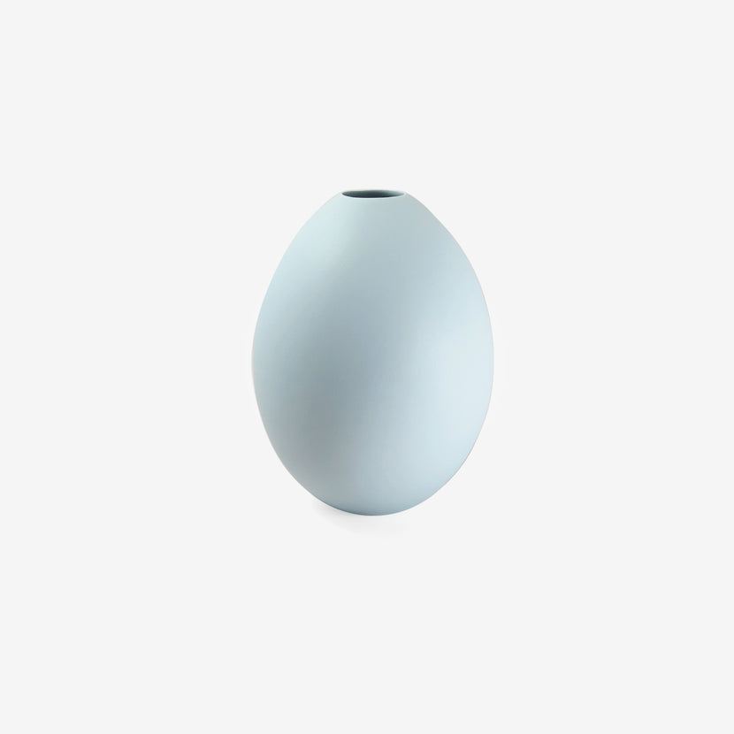 TED MUEHLING SMALL BLUE GOOSE EGG VASE