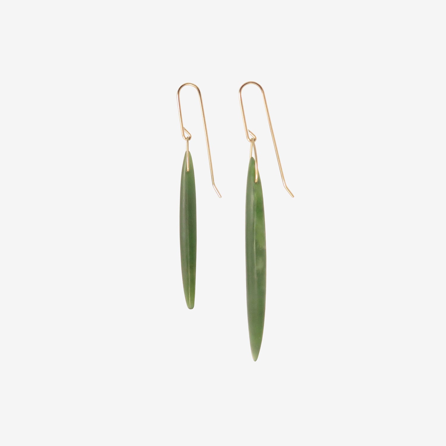 GABRIELLA KISS 14K & NEPHRITE JADE BEAN EARRINGS