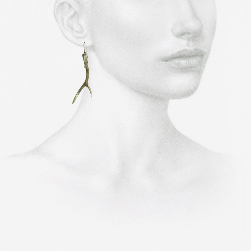 GABRIELLA KISS 14K ANTLER EARRINGS