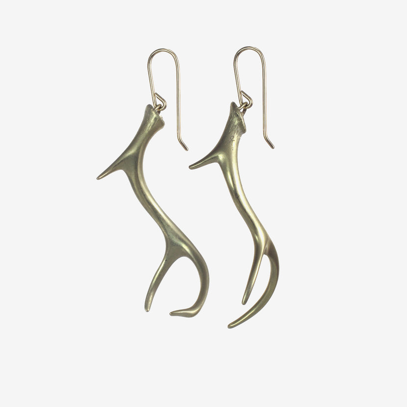 GABRIELLA KISS 14K ANTLER EARRINGS