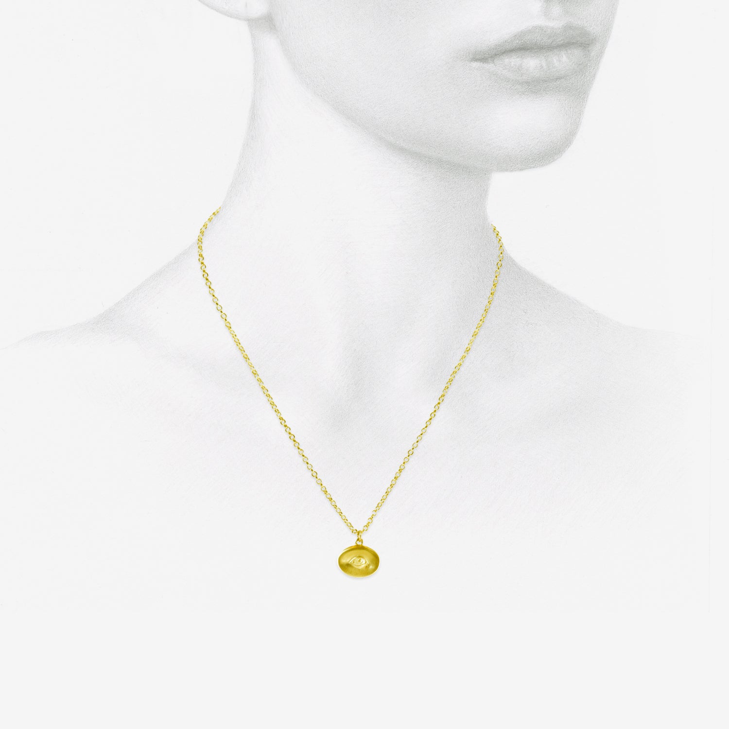 GABRIELLA KISS 18K SMALL EYE LOVE TOKEN PENDANT NECKLACE