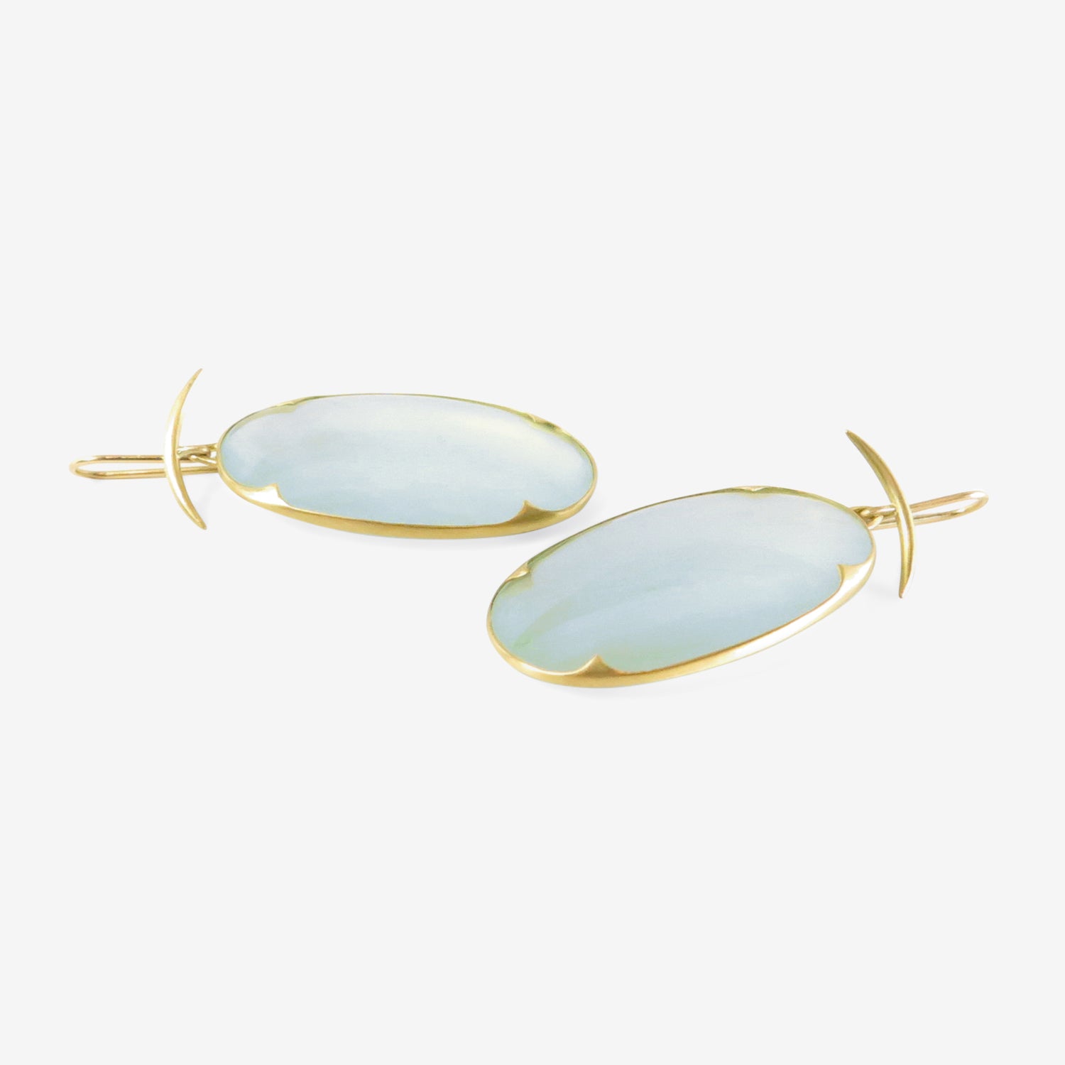 GABRIELLA KISS 18K & AQUAMARINE LARGE LENS EARRINGS