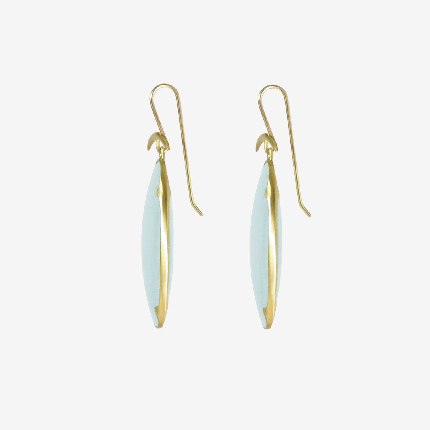 GABRIELLA KISS 18K & AQUAMARINE LARGE LENS EARRINGS