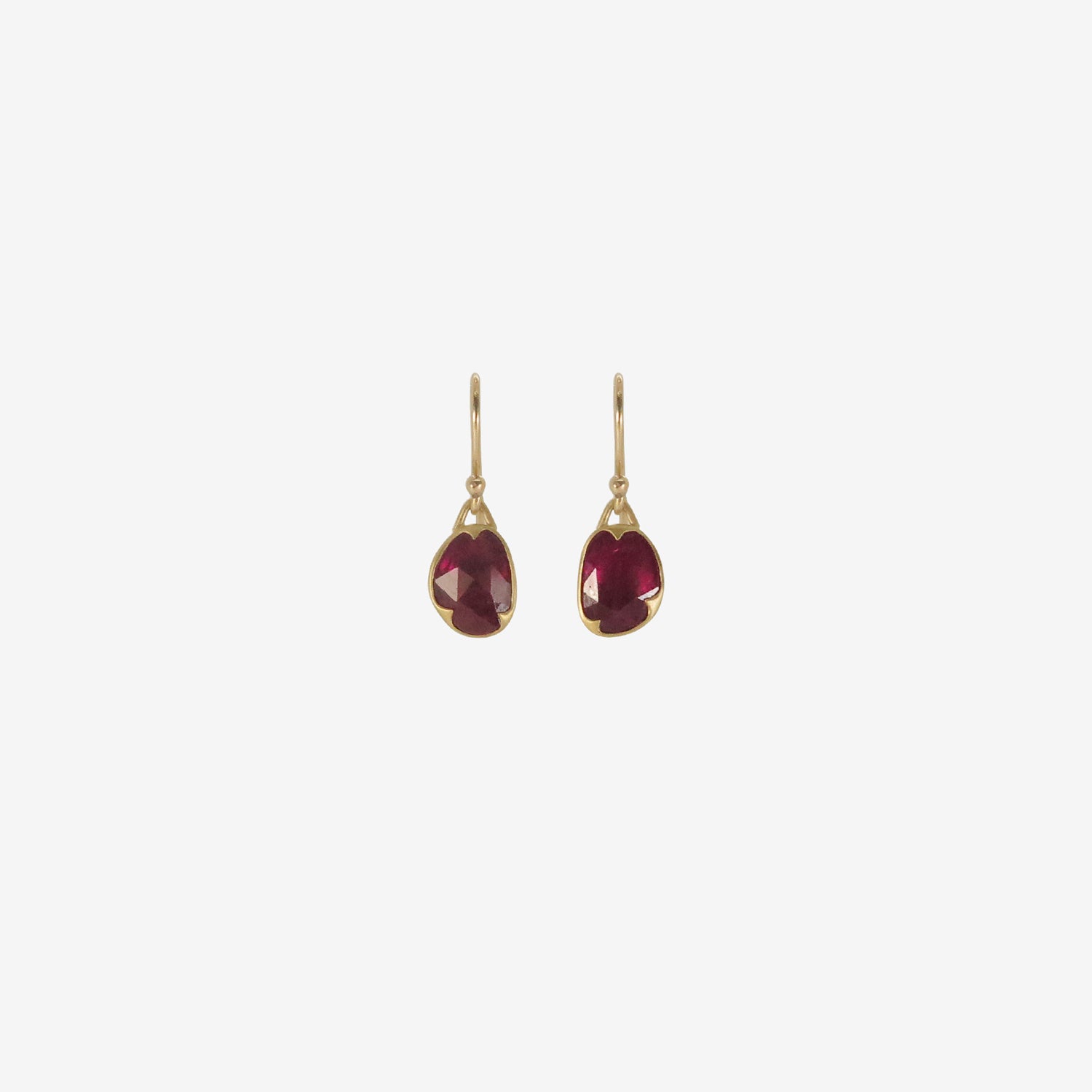 GABRIELLA KISS 18K & WONKY BRIGHT ROSE-CUT RUBY SLICE EARRINGS