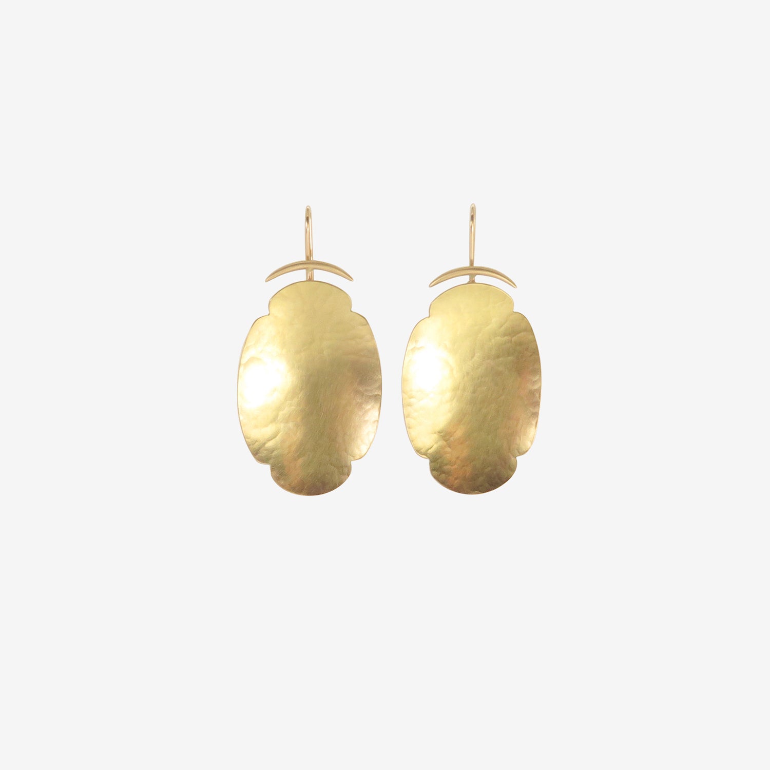 GABRIELLA KISS 18K GIANT OVAL SCALLOP EARRINGS