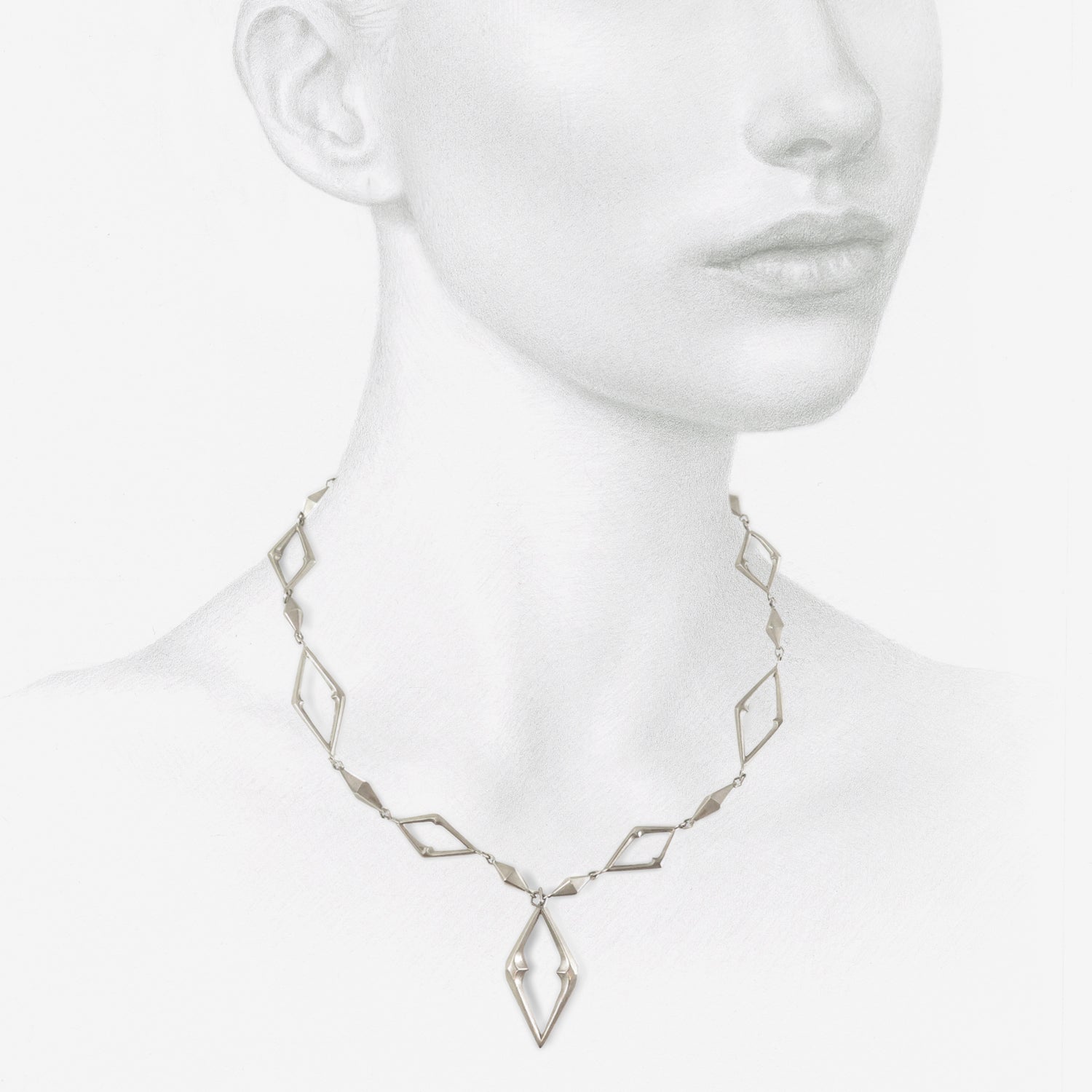 GABRIELLA KISS STERLING SILVER CHISELED & OPEN LINK NECKLACE