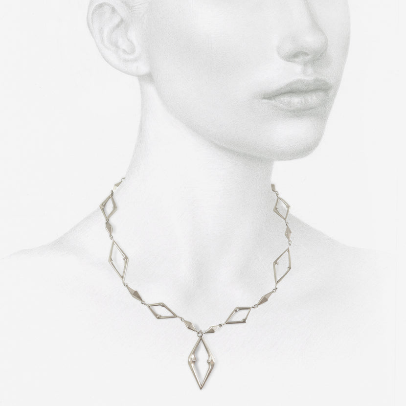 GABRIELLA KISS STERLING SILVER CHISELED & OPEN LINK NECKLACE