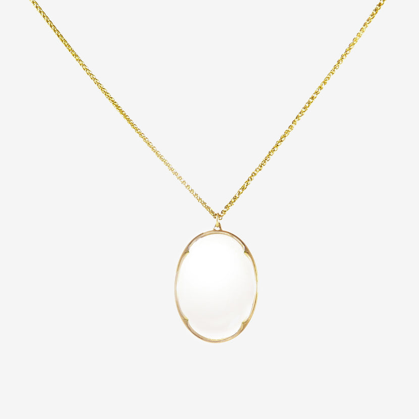 GABRIELLA KISS 18K & SMALL CLEAR QUARTZ LENS PENDANT