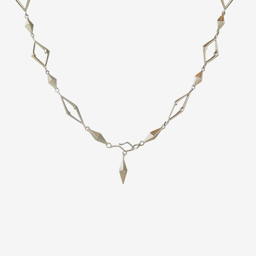 GABRIELLA KISS STERLING SILVER CHISELED & OPEN LINK NECKLACE