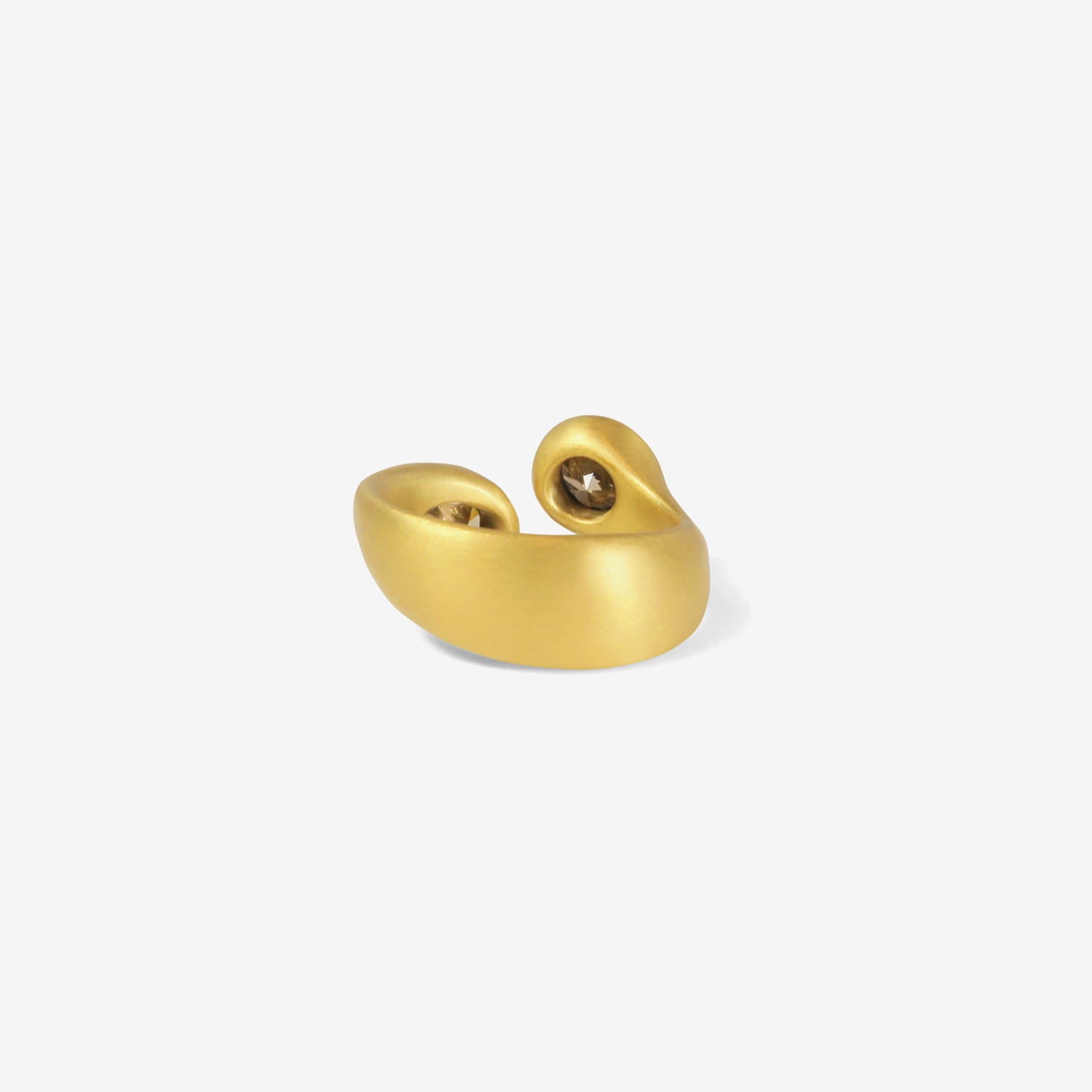 LOLA BROOKS 22K & CHAMPAGNE DOUBLE DIAMOND SCULPTURAL RING, 2.27CT